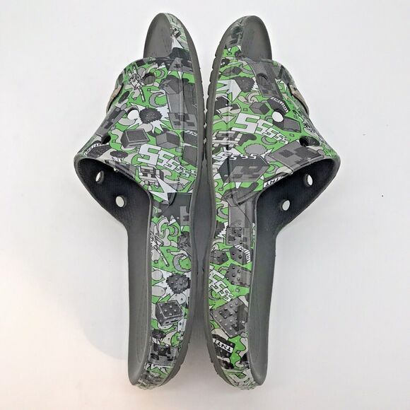 Crocs x Minecraft Iconic Comfort Sandals Men's 5 Women's 7 Gray Classic Slides - Picture 7 of 11